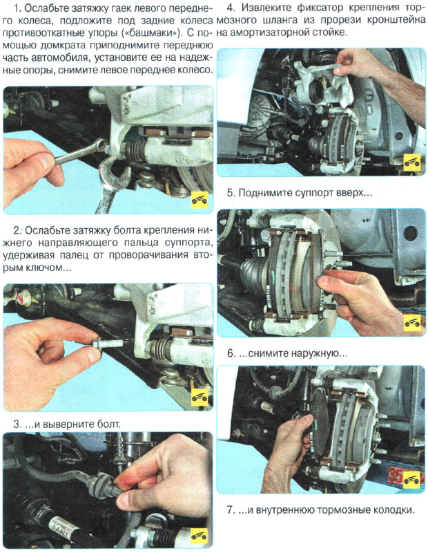 Замена передних колодок Chevrolet Aveo T300 1402-1