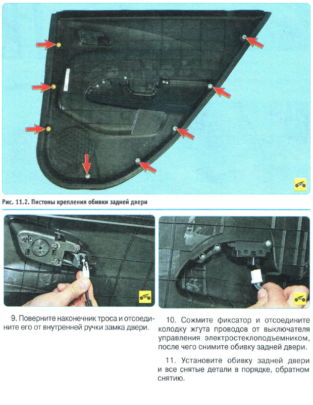 Снятие и установка обшивки дверей Chevrolet Aveo T300 1288-5
