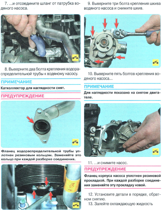 Замена помпы Chevrolet Aveo T300 1380-2